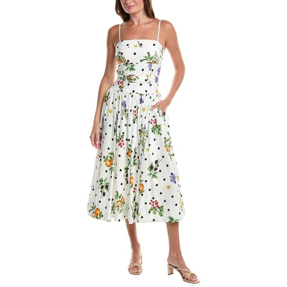 Avec Les Filles Womens  Drop Waist Belted Midi Dress